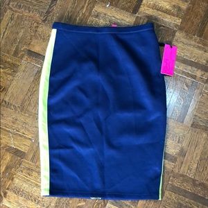 Blue and yellow high waisted skirt